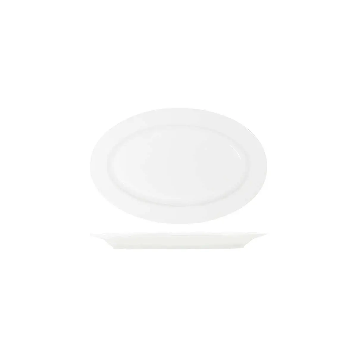 Tablekraft Core White Platter-Oval Rim Shape -300X200X28mm