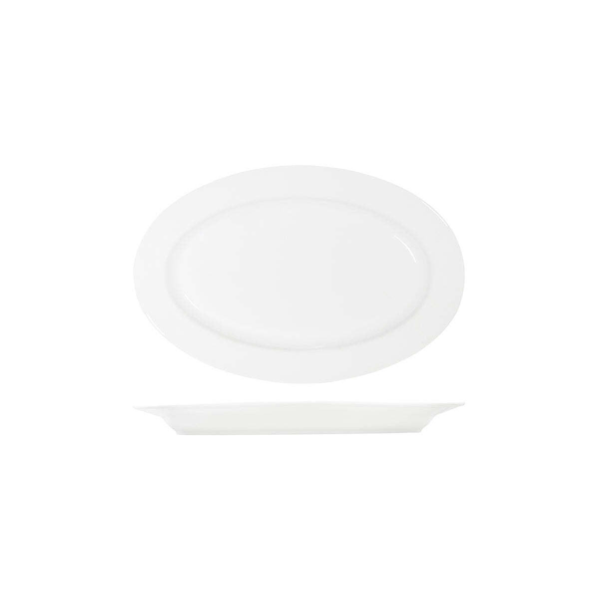 Tablekraft Core White Platter-Oval Rim Shape -355X240X30mm