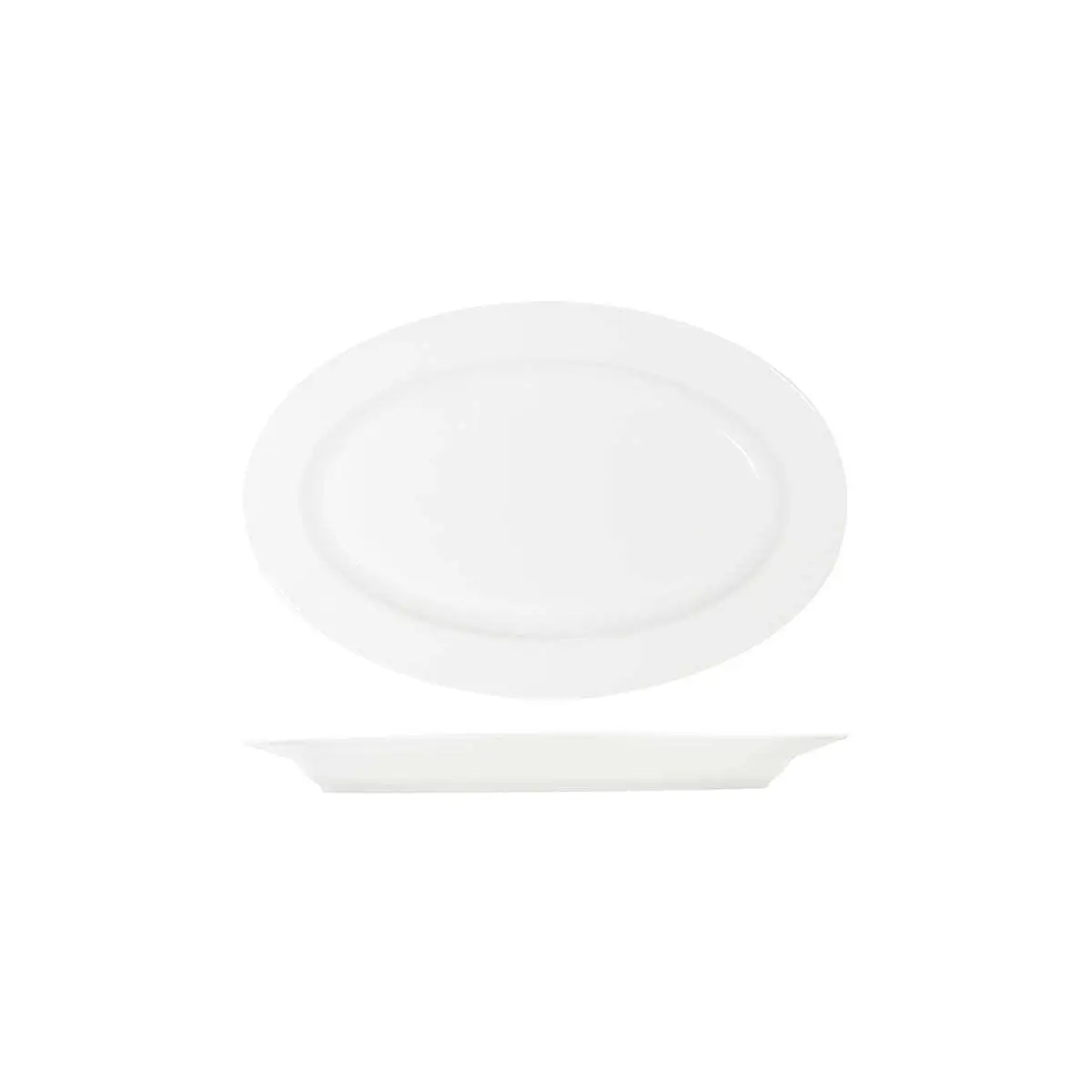Tablekraft Core White Platter-Oval Rim Shape -355X240X30mm