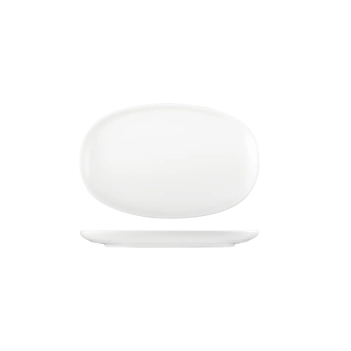 Moda Porcelain Oval Coupe Plate - 200x130mm SNOW