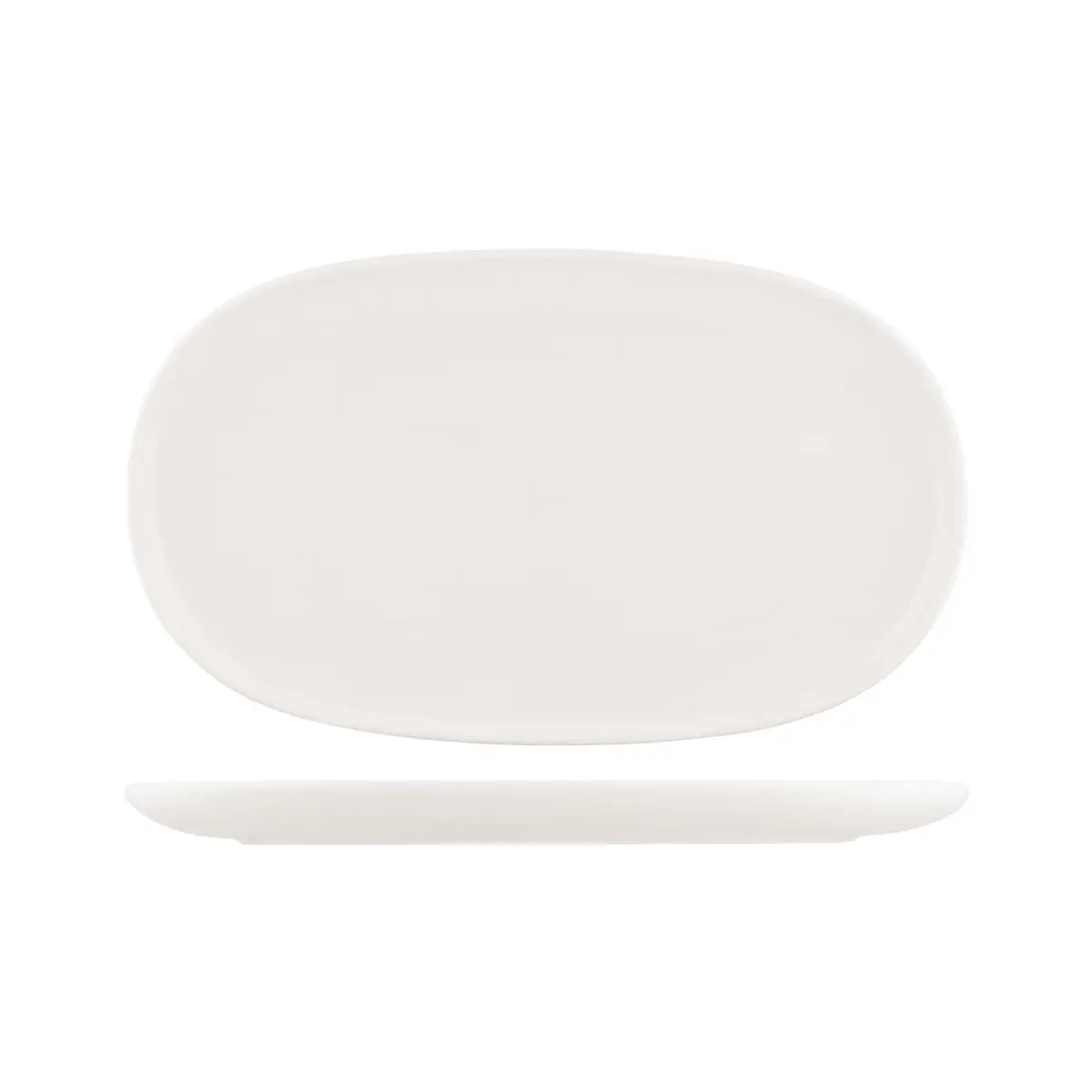 Moda Porcelain Oval Coupe Plate-405X240Mm 