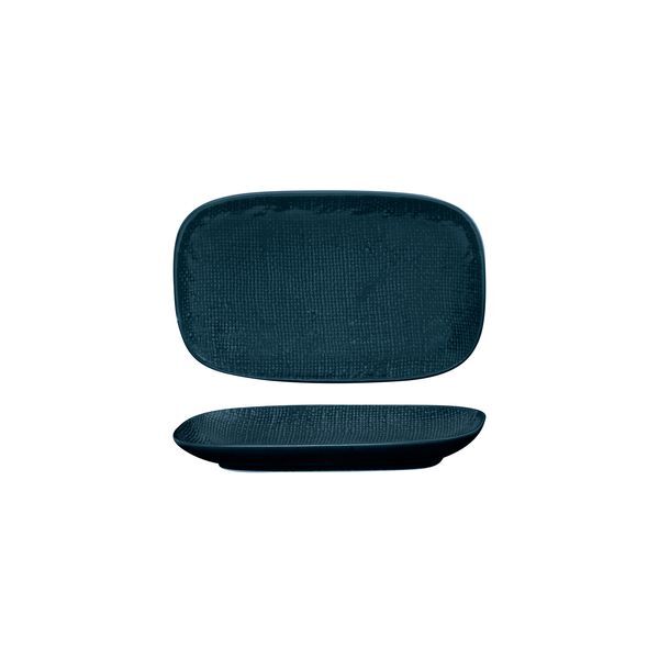 Luzerne Linen Rectangular Share Plate-215X135mm Matt Blue