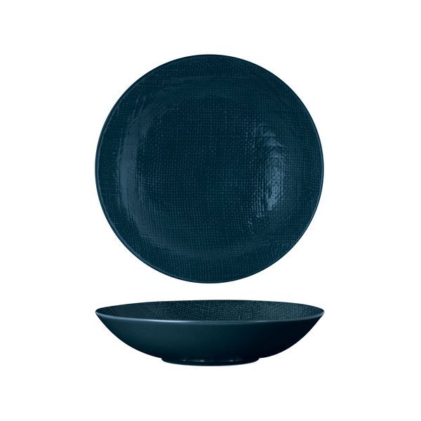 Luzerne Linen Round Share Bowl-230mm Ø | 1100mL Matt Blue