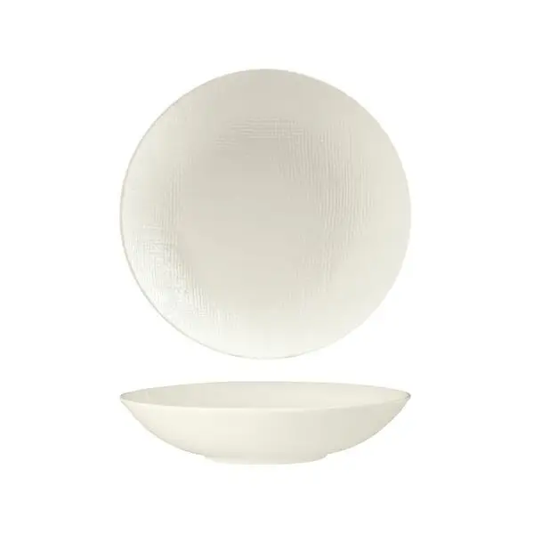 Luzerne Linen Round Share Bowl-230mm Ø | 1100mL Matt White
