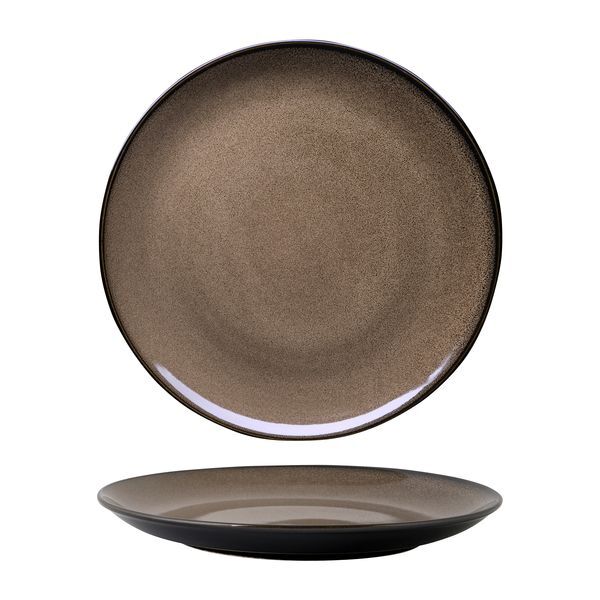 Luzerne Rustic Round Plate-Coupe 310mm Ø Chestnut