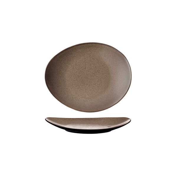 Luzerne Rustic Oval Plate-185X155mm Chestnut