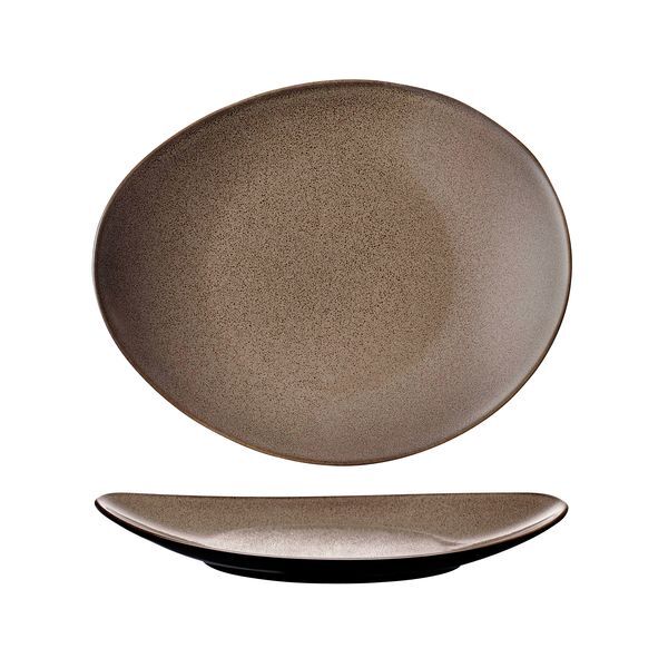 Luzerne Rustic Oval Plate-290X245mm Chestnut