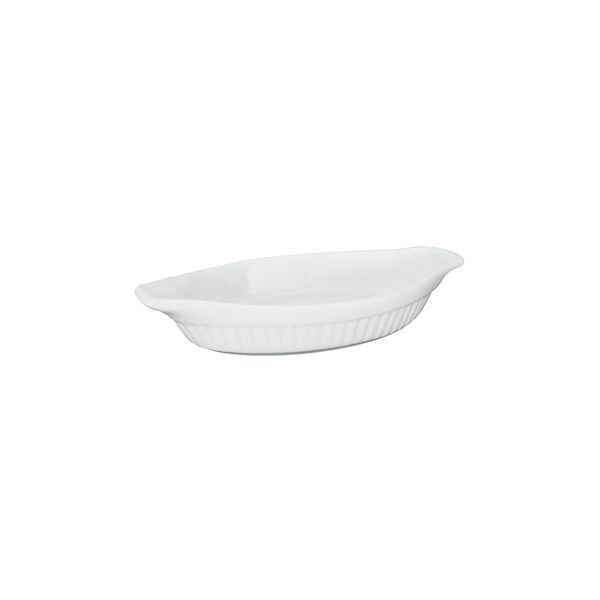 Trenton Basics Oval Au Gratin-Ribbed, 250mm/350mL White