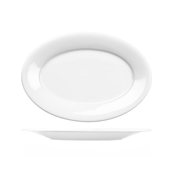 Art De Cuisine Menu Oval Wide Rim Plate-305mm White