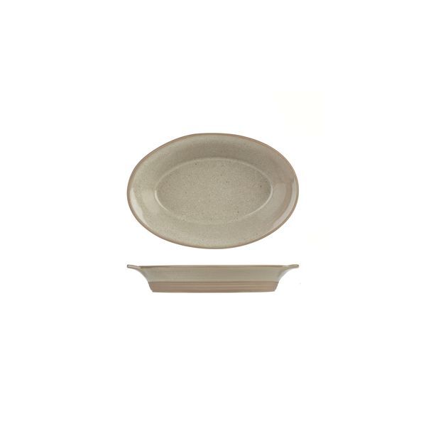 Art De Cuisine Igneous Oval Serving Bowl-185X125mm | 430mL Natural