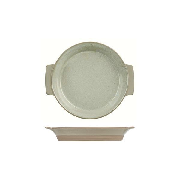 Art De Cuisine Igneous Round Serving Plate With Handles-230mm Ø | 570mL Natural