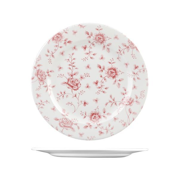 Churchill Vintage Prints Round Plate-305mm Ø Cranberry Rose Chintz 
