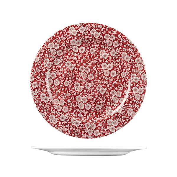Churchill Vintage Prints Round Plate-305mm Ø Cranberry Victorian Calico 