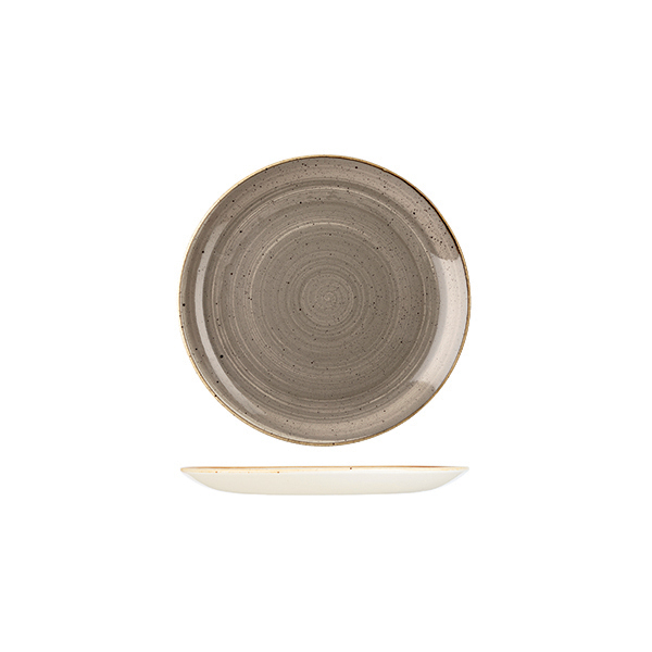 Churchill Stonecast Round Coupe Plate-165mm Ø Peppercorn Grey