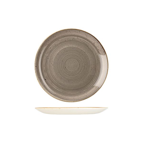 Churchill Stonecast Round Coupe Plate-217mm Ø Peppercorn Grey