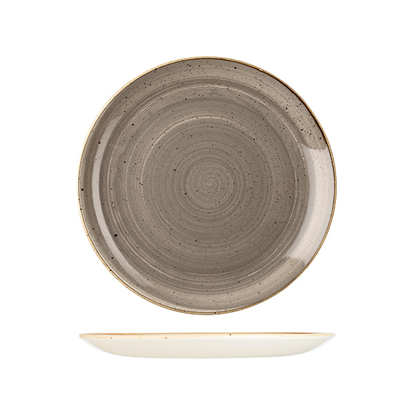 Churchill Stonecast Round Coupe Plate-260mm Ø Peppercorn Grey