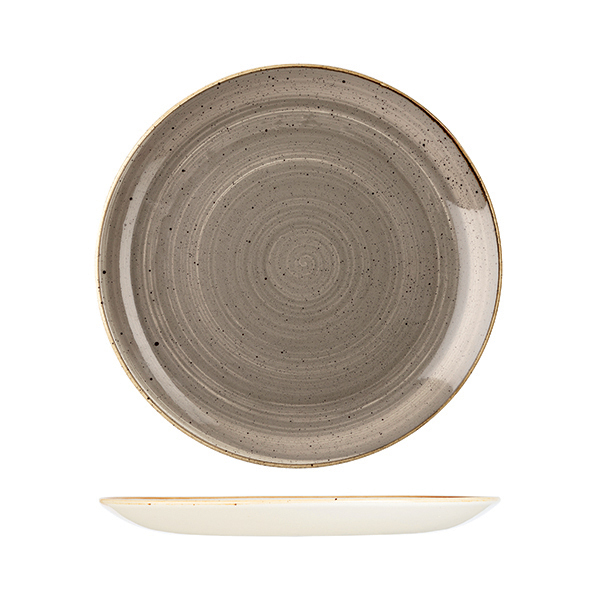 Churchill Stonecast Round Coupe Plate-288mm Ø Peppercorn Grey