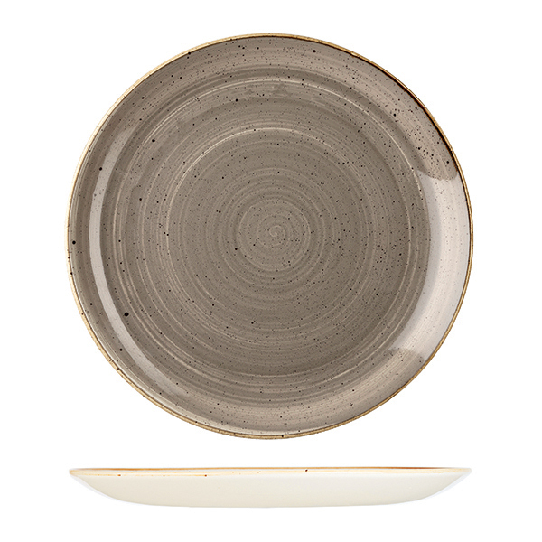 Churchill Stonecast Round Coupe Plate-324mm Ø Peppercorn Grey