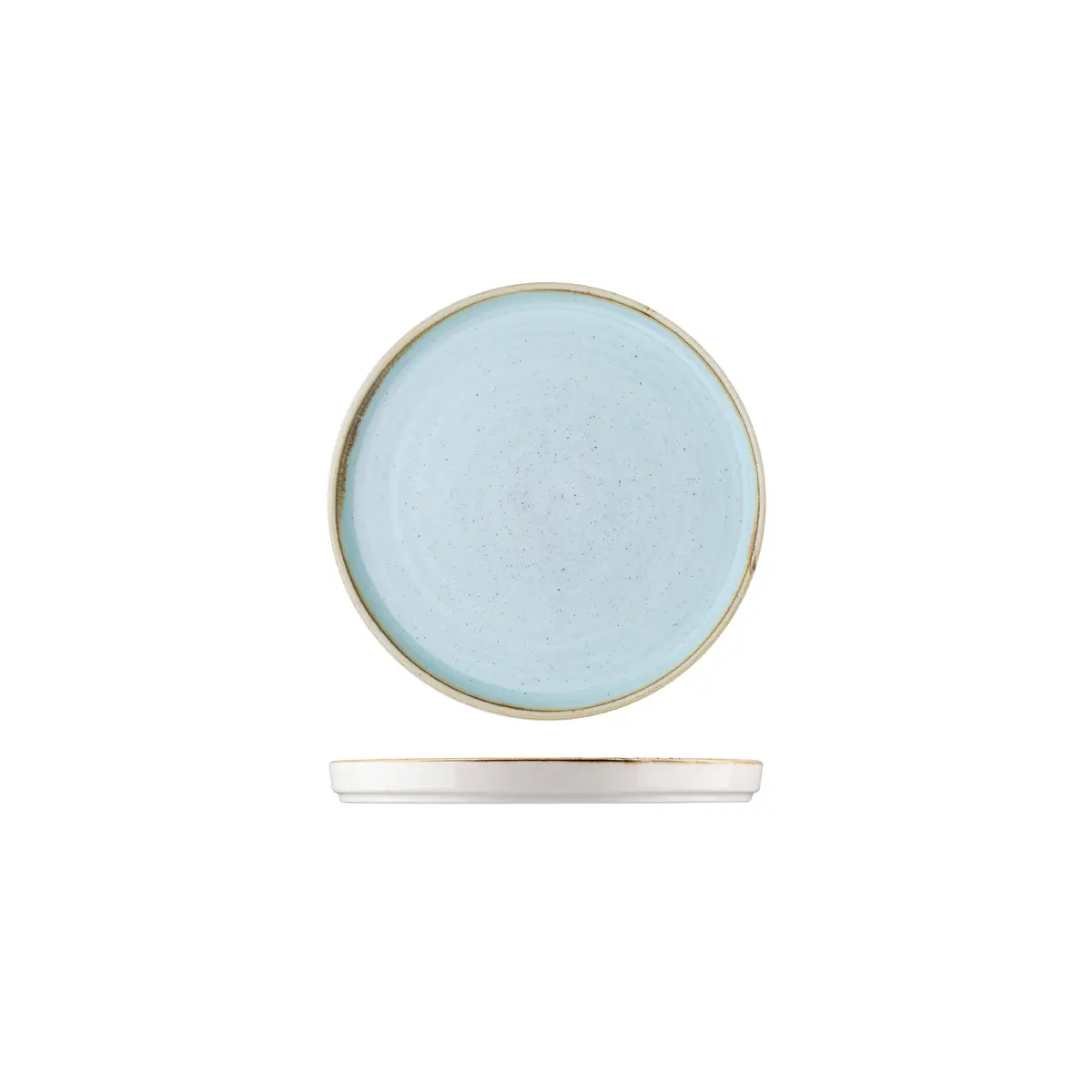 Churchill Stonecast Round Walled Plate-210mm  Duck Egg