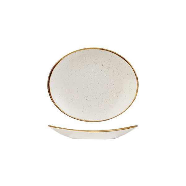 Churchill Stonecast Oval Coupe Plate-192mm Barley White