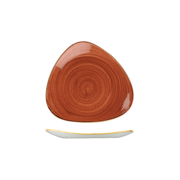 Churchill Stonecast Triangular Plate-192mm Spiced Orange