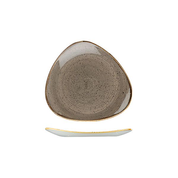 Churchill Stonecast Triangular Plate-192mm Peppercorn Grey