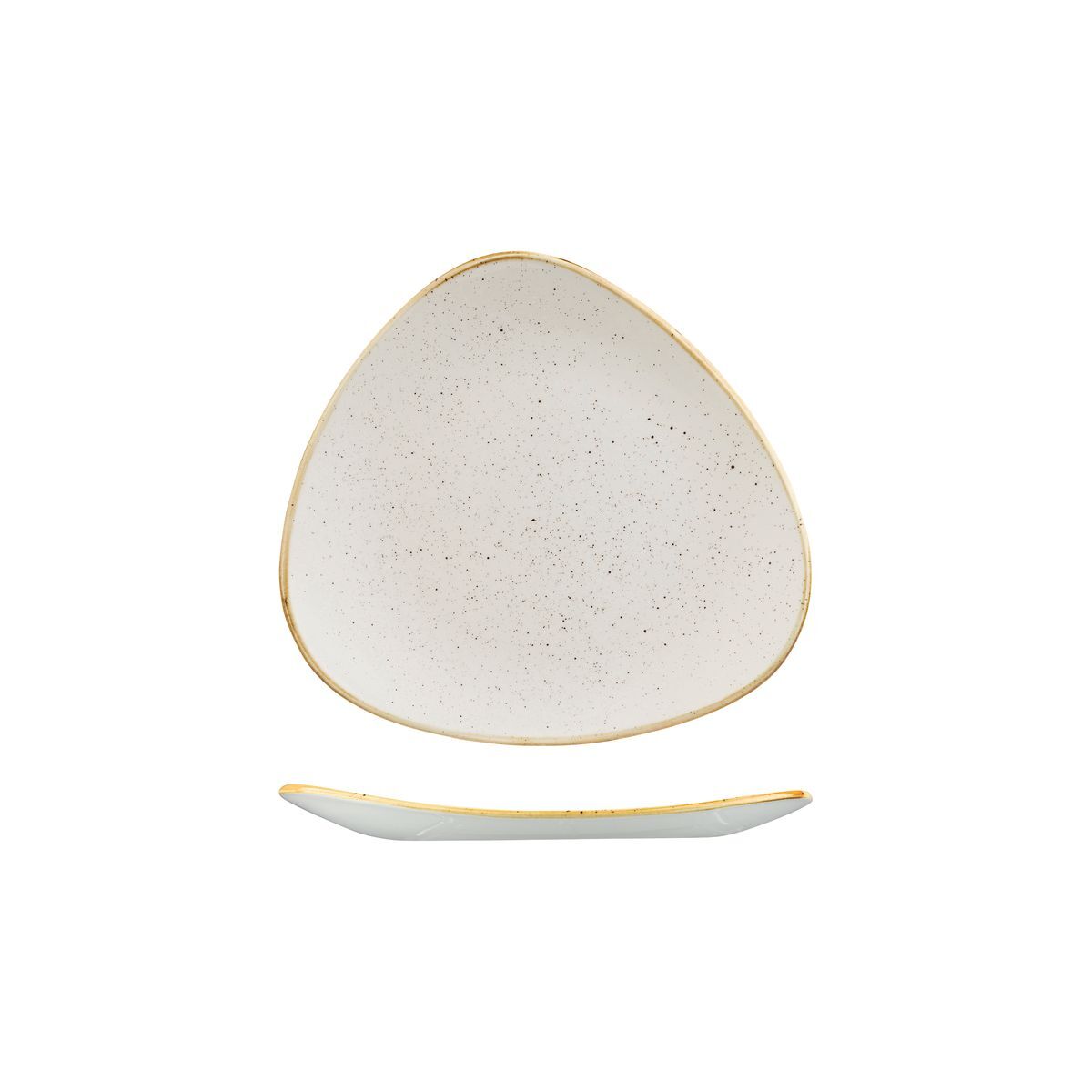 Churchill Stonecast Triangular Plate-192mm Barley White