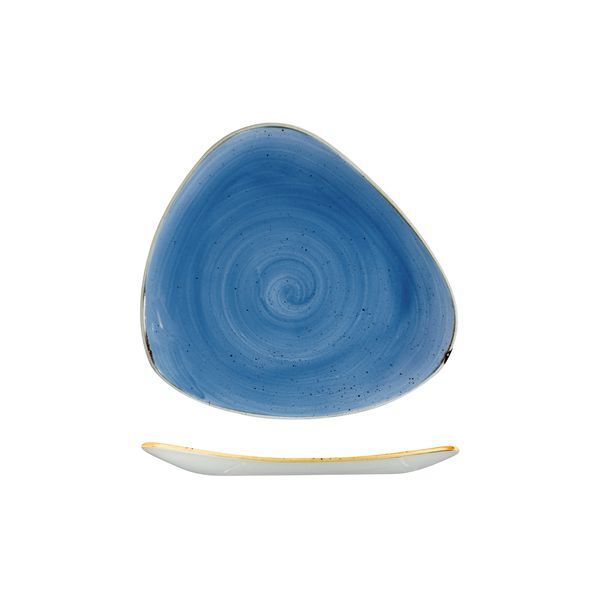 Churchill Stonecast Triangular Plate-229mm Cornflower Blue