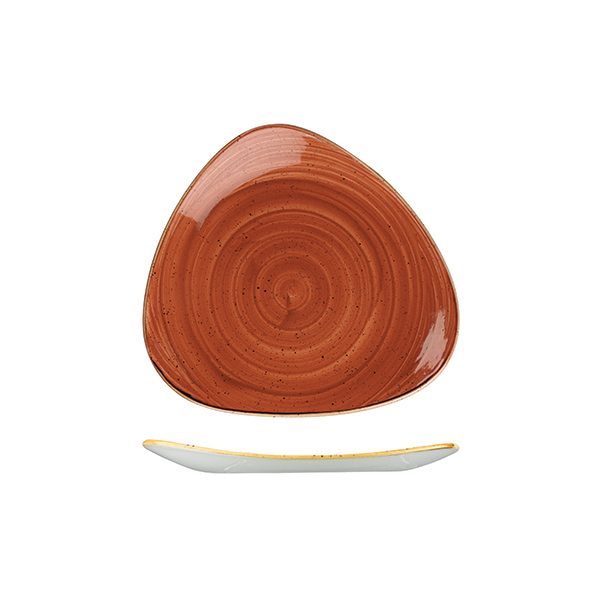 Churchill Stonecast Triangular Plate-229mm Spiced Orange
