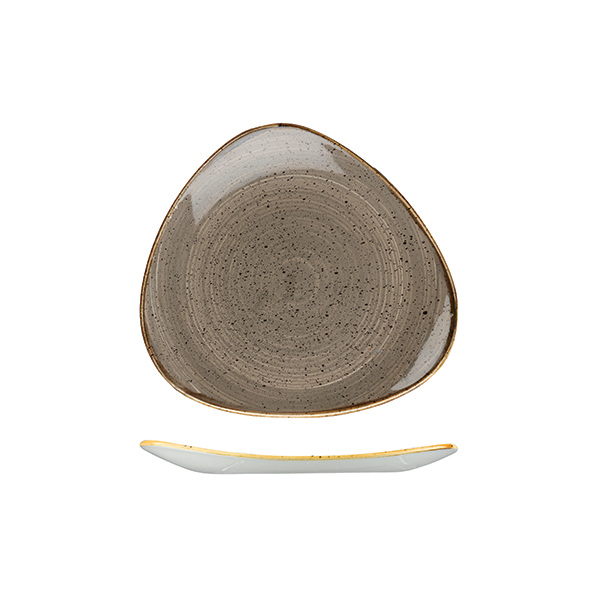 Churchill Stonecast Triangular Plate-229mm Peppercorn Grey