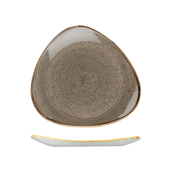 Churchill Stonecast Triangular Plate-260mm Peppercorn Grey