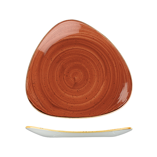 Churchill Stonecast Triangular Plate-300mm Spiced Orange