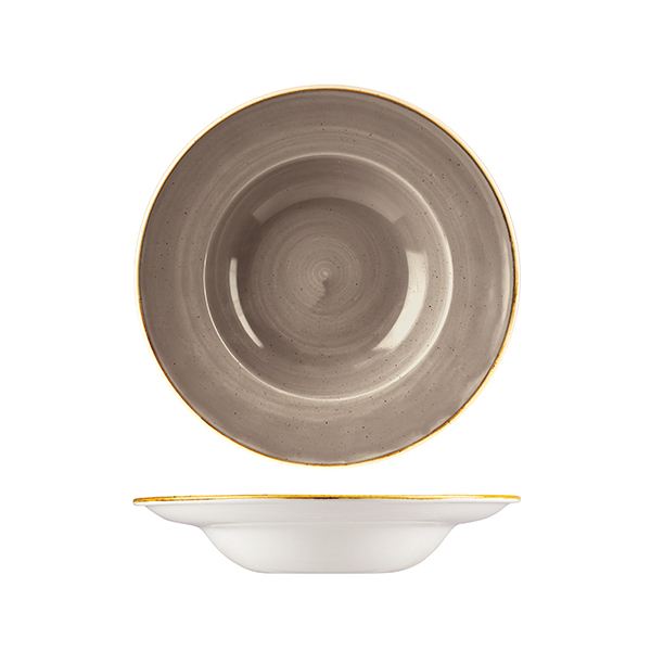 Churchill Stonecast Wide Rim Bowl-240mm Ø Peppercorn Grey