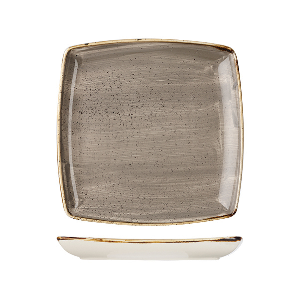 Churchill Stonecast Square Deep Plate-268X268mm Peppercorn Grey