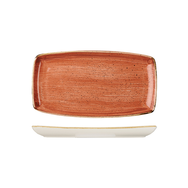 Churchill Stonecast Oblong Plate-295X150mm Spiced Orange