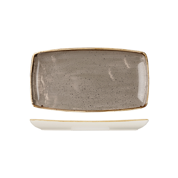 Churchill Stonecast Oblong Plate-295X150mm Peppercorn Grey
