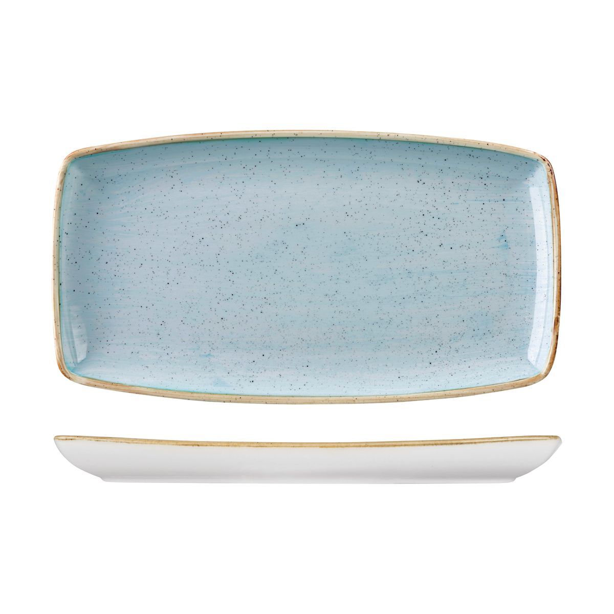 Churchill Stonecast Oblong Plate-350X185mm Duck Egg