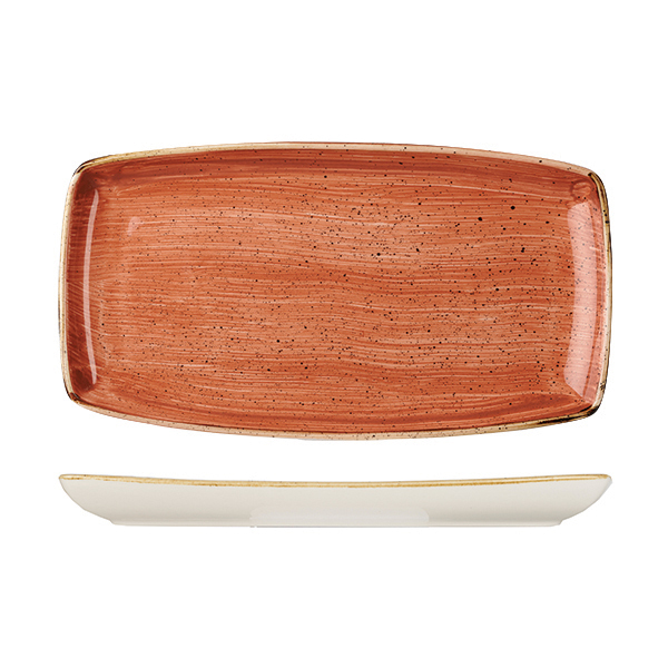 Churchill Stonecast Oblong Plate-350X185mm Spiced Orange