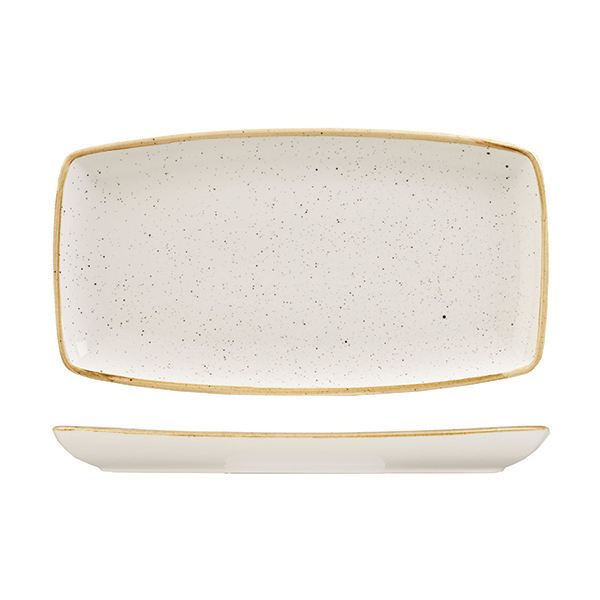 Churchill Stonecast Oblong Plate-350X185mm Barley White