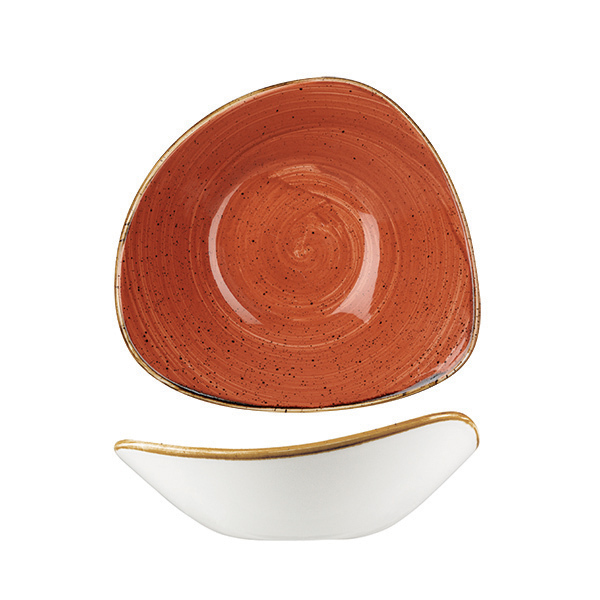 Churchill Stonecast Triangular Bowl-230mm | 600mL Spiced Orange