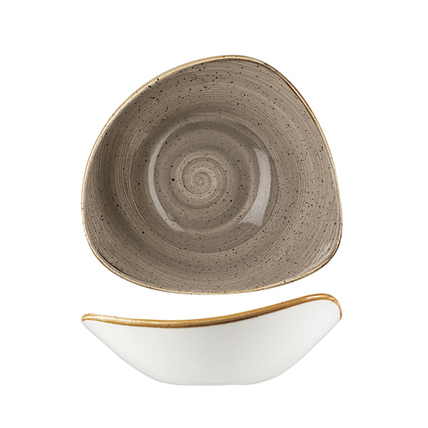 Churchill Stonecast Triangular Bowl-230mm | 600mL Peppercorn Grey