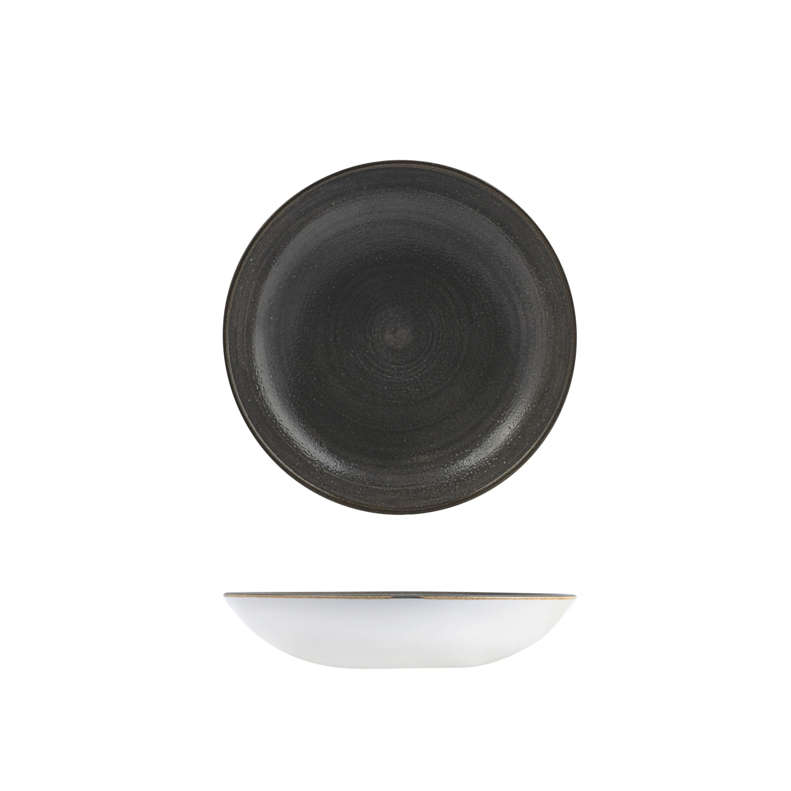 Churchill Stonecast Raw Bowl-Coupe, 248mm / 1136ml Raw Black