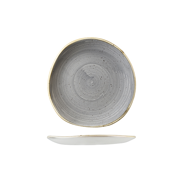Churchill Stonecast Trace Organic Round Plate-186mm Ø Peppercorn Grey