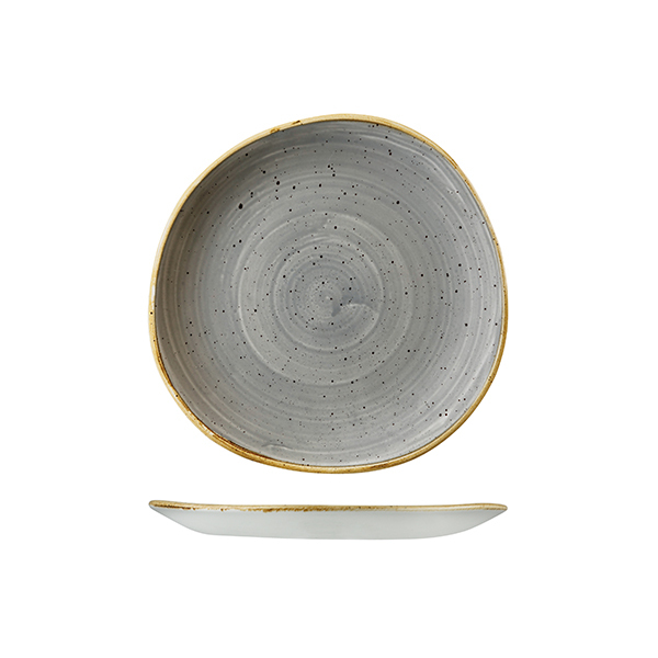 Churchill Stonecast Trace Organic Round Plate-210mm Ø Peppercorn Grey