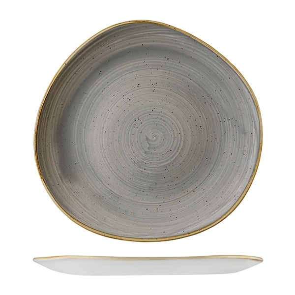 Churchill Stonecast Trace Organic Round Plate-286mm Ø Peppercorn Grey