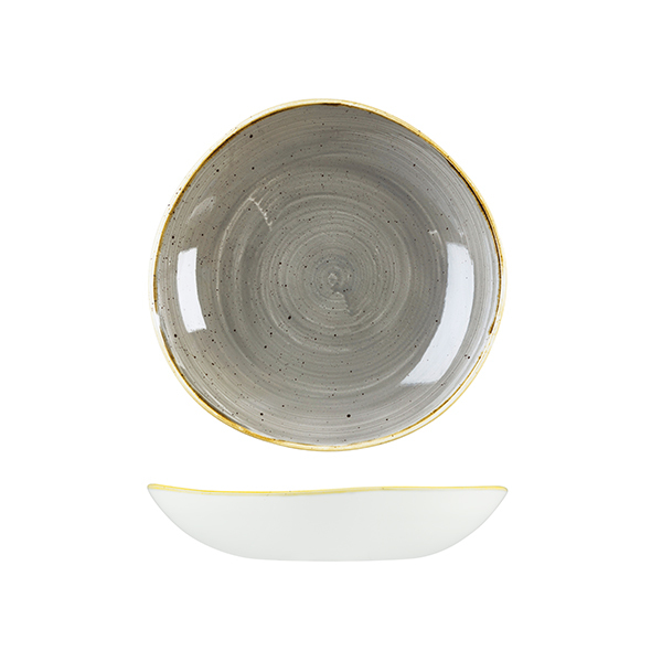 Churchill Stonecast Trace Organic Round Bowl-253mm Ø | 1100mL Peppercorn Grey