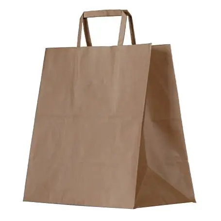 Brown Kraft Bag/Flat Paper Handle/Takeaway 250s