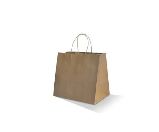 Brown Kraft Bag/Twisted Paper Handle/Takeaway Small 100gsm 250s