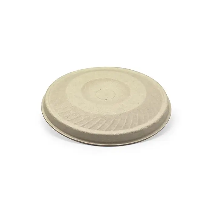 Bagasse Lid-90mm Flat Cup Lid /Natural 1000s