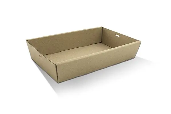 Brown Corrugated Rectangle Catering Tray Medium H:50mm,100s